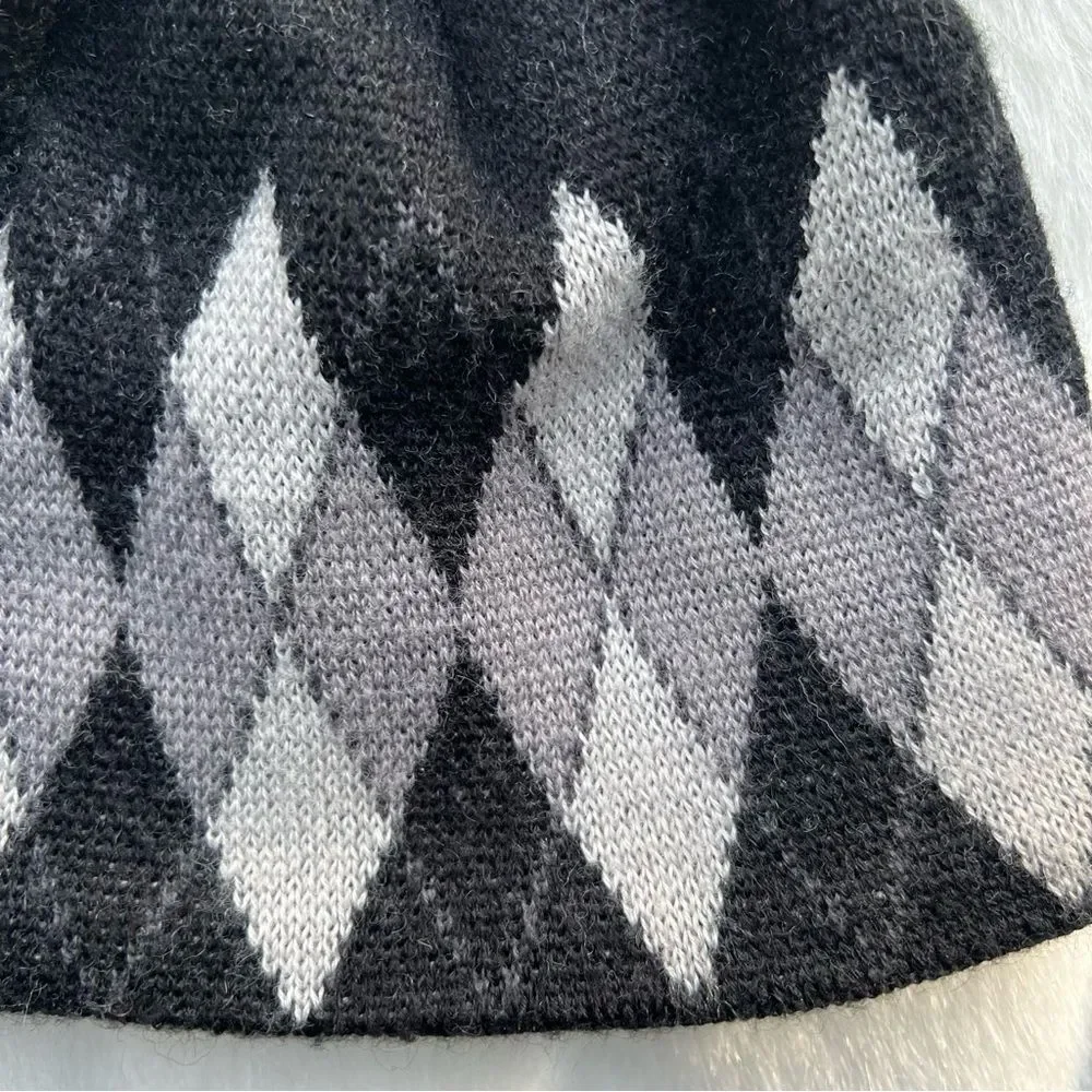 KiDs NORTH FACE Wool-Blend Argyle Beanie One-Size EUC